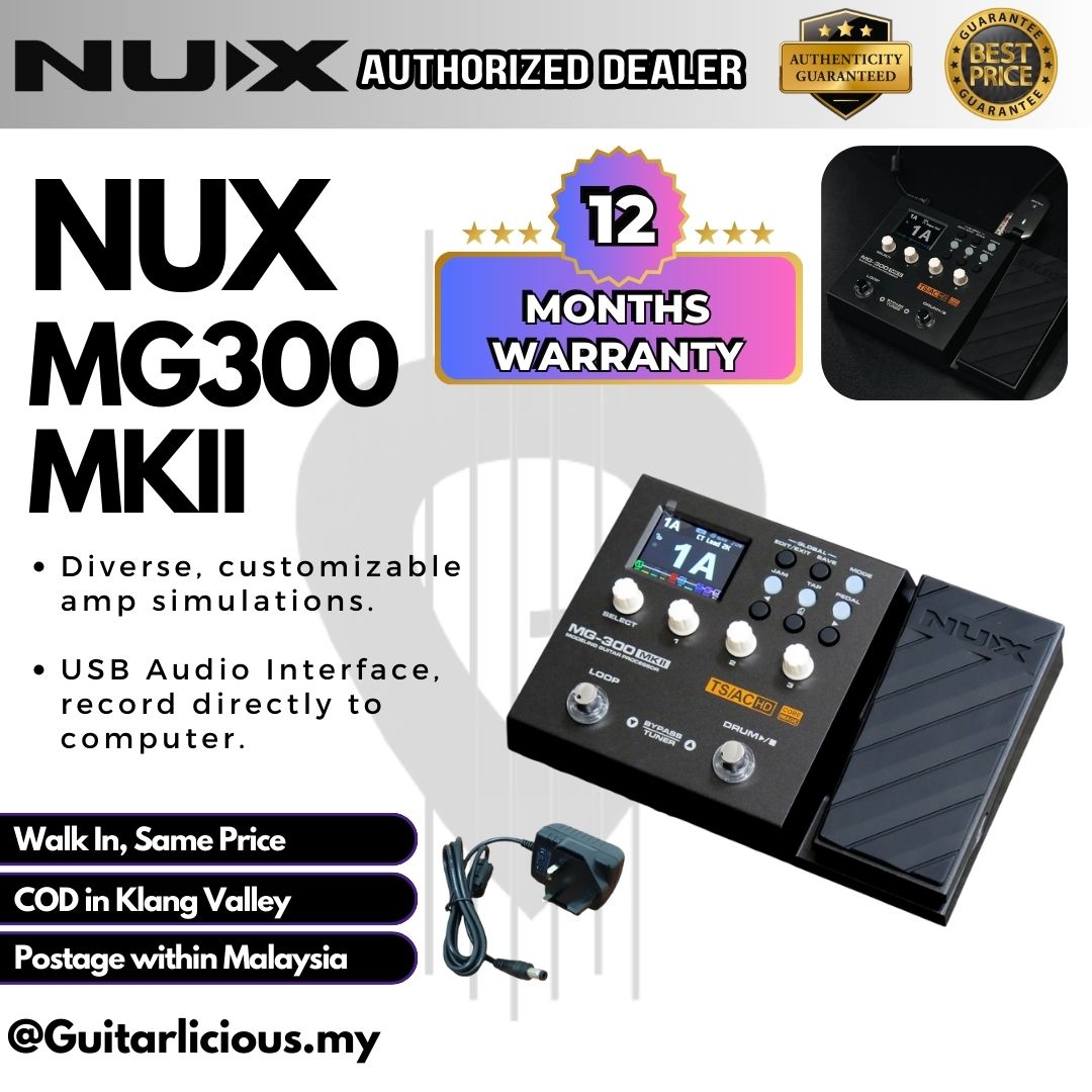 NUX MG300 MKII Multi-Effects Pedal – Pro-Grade Guitar Modeling