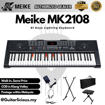 MEIKE 61 Keys Lighting Electric Keyboard - (MK2108 / MK 2108 / MK-2108)