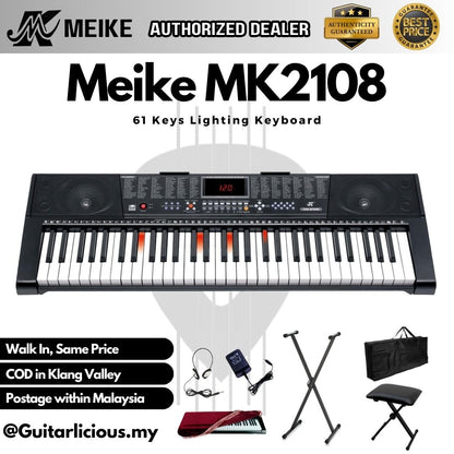 MEIKE 61 Keys Lighting Electric Keyboard - (MK2108 / MK 2108 / MK-2108)