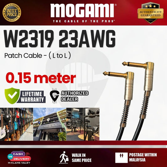 Mogami W2319 23AWG Guitar Patch Cable - 0.15 Meter (L to L)