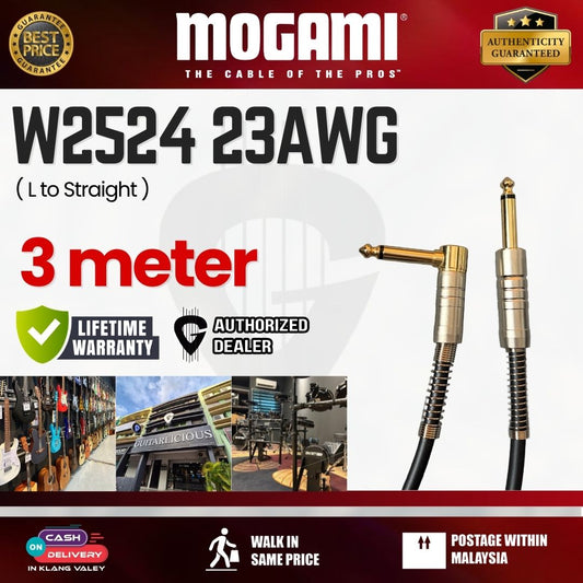 Mogami W2524 20AWG Guitar Cable - 3 Meter (L to Straight)