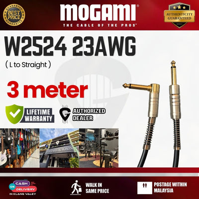 Mogami W2524 20AWG Guitar Cable - 3 Meter (L to Straight)
