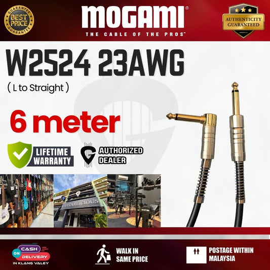 Mogami W2524 20AWG Guitar Cable - 6 Meter (L to Straight)