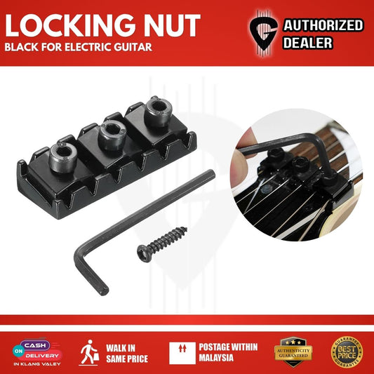Locking Nut for Floyd Rose Electric Guitar / Metal String Lock (Black) - (MX0848BK / MU0469-1)