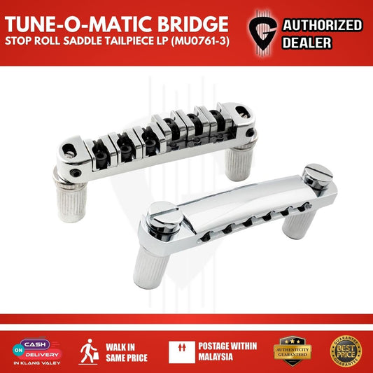 Set of Tune-O-Matic Stop / Roll Saddle Tailpiece & Bridge for Les Paul Style Guitar (MU0455-3/ MU0761-3 )