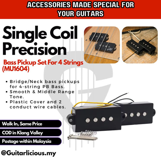 Single Coil Precision Bass Pickup Set For 4 Strings Bass - MU1604