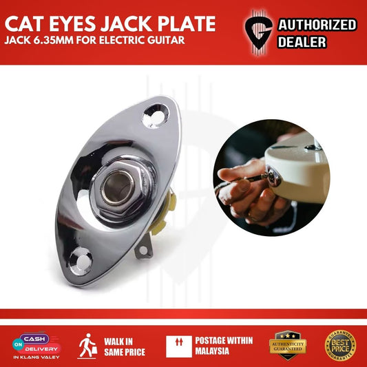Cat Eyes Jack Plate 1/4" Guitar Jack 6.35mm Output Input Plug Socket for Electric Guitar - MU1981