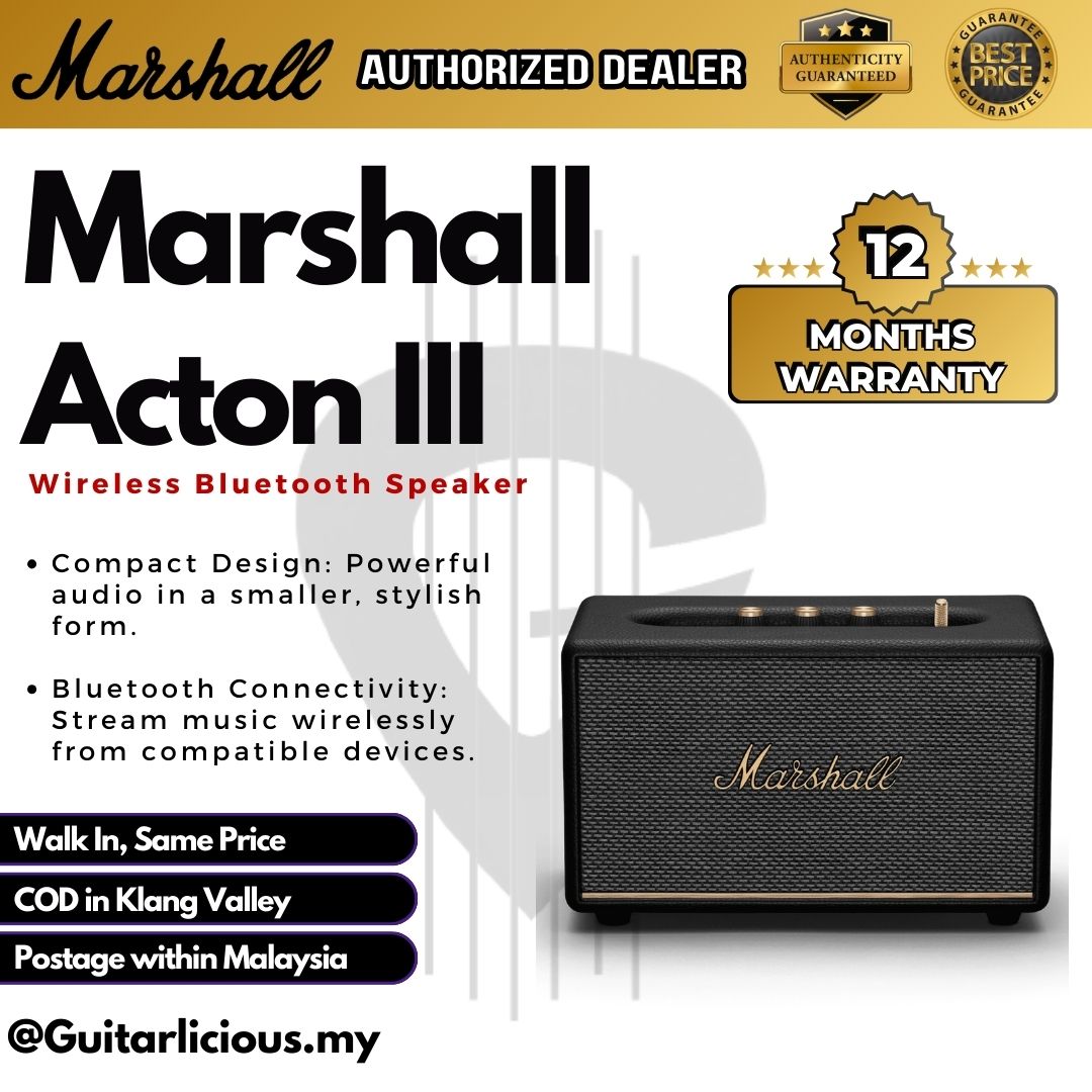 Marshall Acton (III) 3 Wireless Bluetooth Speaker – GUITARLICIOUS