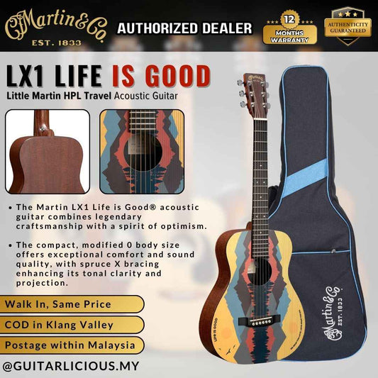 Martin LX1 Life Is Good Little Martin HPL Travel Acoustic Guitar