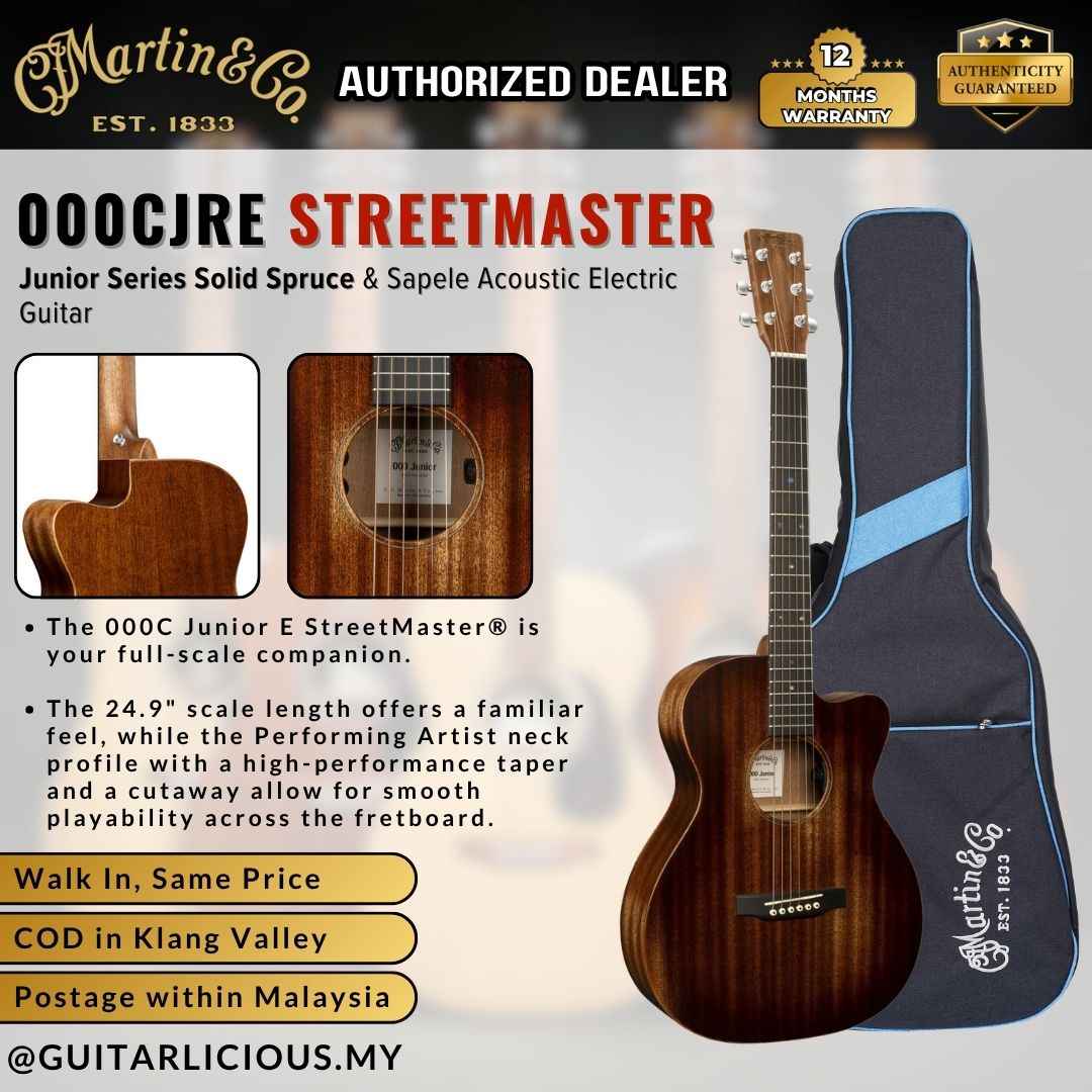 Martin 000CJRE StreetMaster Junior Series Solid Spruce & Sapele Acoustic Electric Guitar