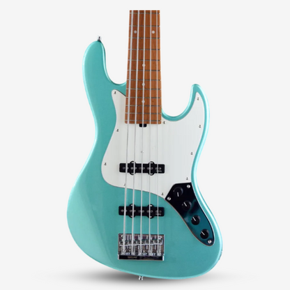 Sadowsky MetroExpress 21-fret Vintage JJ 5-String Bass Guitar, Maple FB, Sage Green Metallic