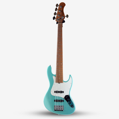 Sadowsky MetroExpress 21-fret Vintage JJ 5-String Bass Guitar, Maple FB, Sage Green Metallic