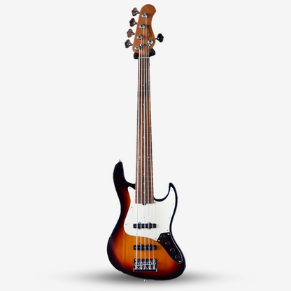 Sadowsky MetroExpress 21-fret Vintage JJ 5-String Bass Guitar, Maple FB, Tobacco Burst