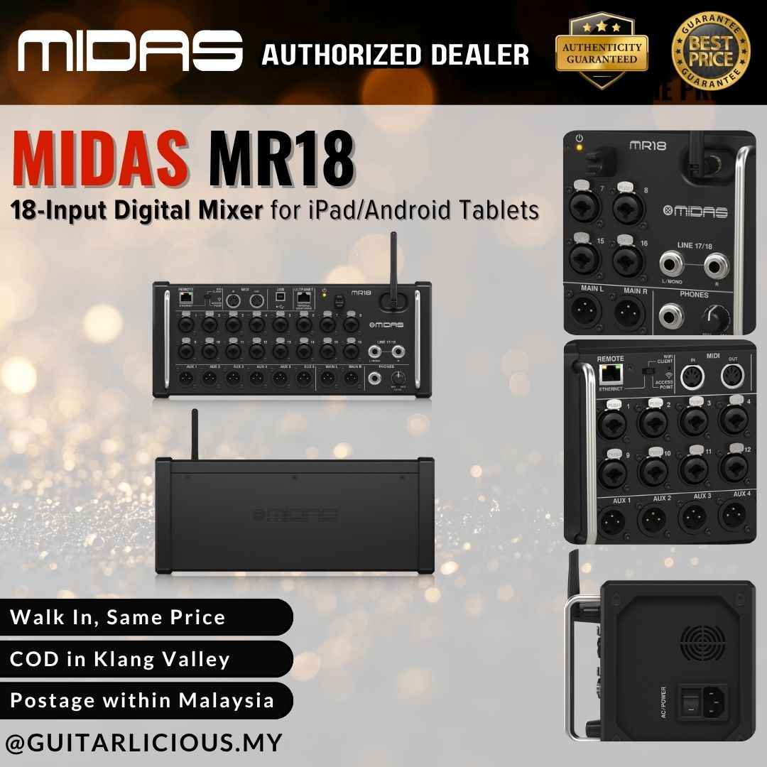Midas MR18 18-Input Digital Mixer for iPad/Android Tablets