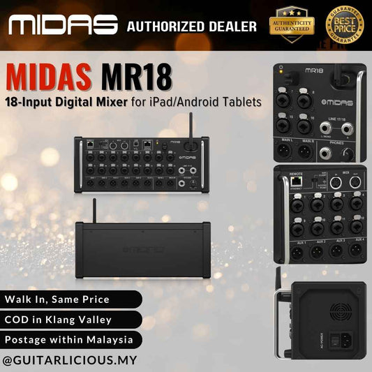 Midas MR18 18-Input Digital Mixer for iPad/Android Tablets