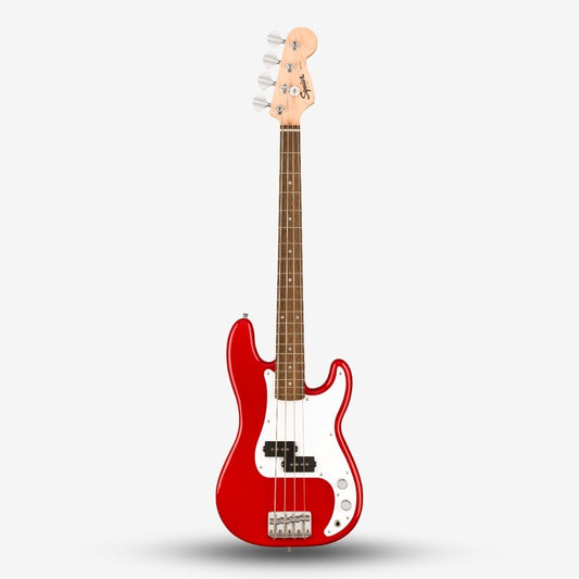 Squier by Fender Mini Short Scale Precision 4 String Bass Guitar, Laurel FB, Dakota Red