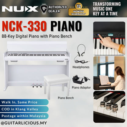 NUX NCK-330 88-Key Digital Piano with Piano Bench