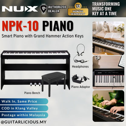 NUX NPK-10 88-Key Grand Hammer Action 3 Portable Digital Piano (NPK10 / NPK 10 / NPS1 )