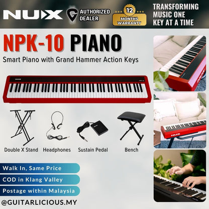 NUX NPK-10 88-Key Grand Hammer Action 3 Portable Digital Piano (NPK10 / NPK 10 / NPS1 )