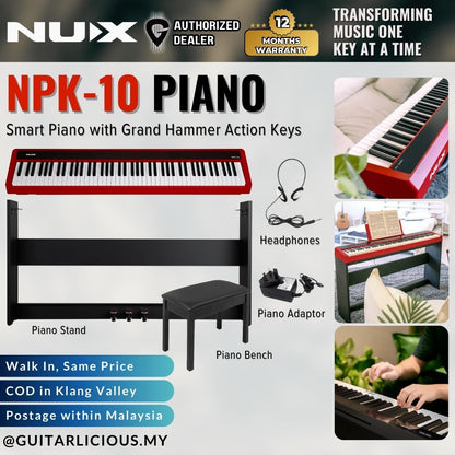 NUX NPK-10 88-Key Grand Hammer Action 3 Portable Digital Piano (NPK10 / NPK 10 / NPS1 )