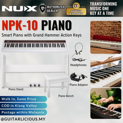 NUX NPK-10 88-Key Grand Hammer Action 3 Portable Digital Piano (NPK10 / NPK 10 / NPS1 )