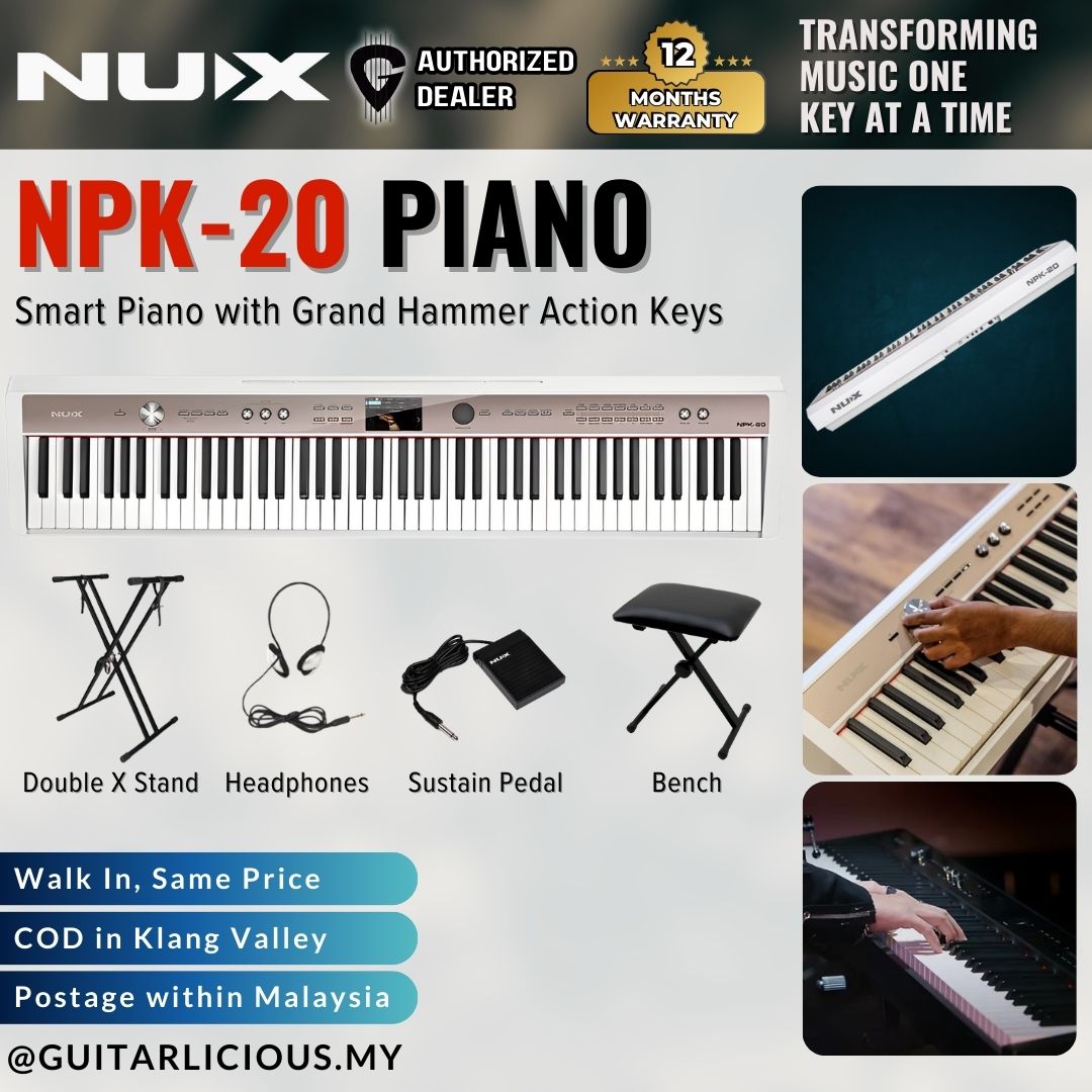 NUX NPK-20 88-Key Portable Digital Piano with Hammer Action MIDI
