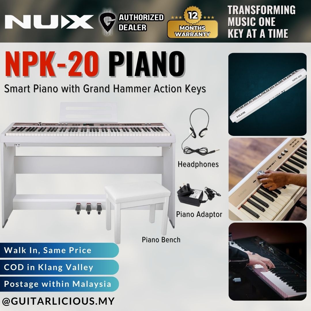 NUX NPK-20 88-Key Portable Digital Piano with Hammer Action MIDI