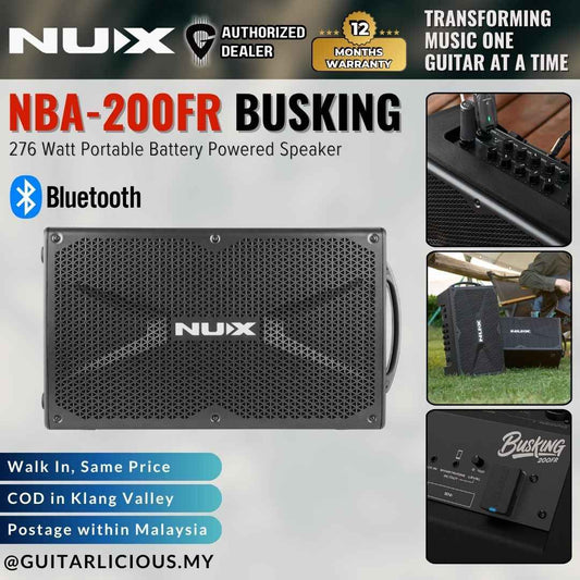 NUX NBA-200FR Busking 276 Watt Portable Battery Powered Speaker Amplifier with Bluetooth (NBA200FR)