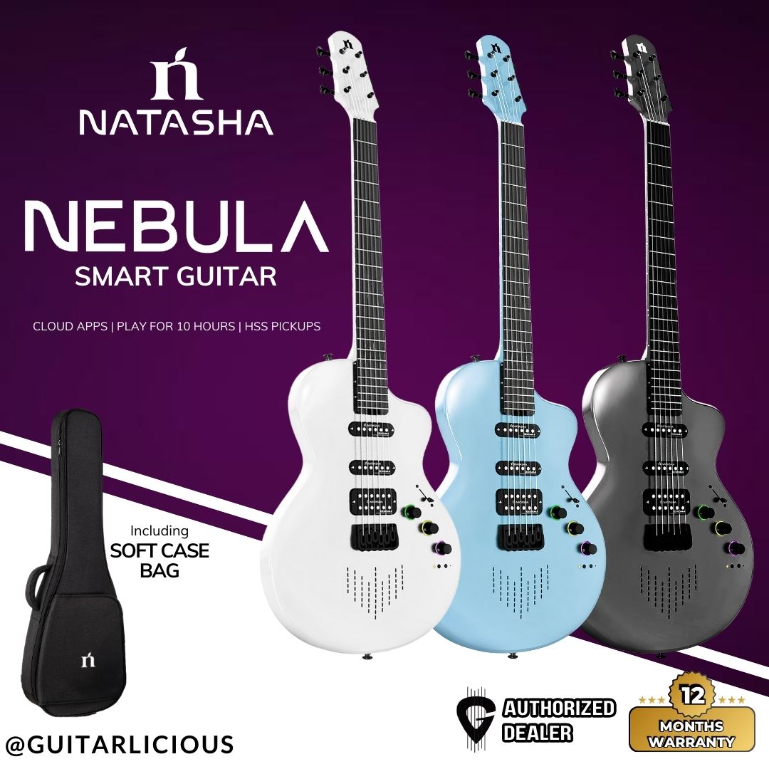 Natasha Nebula Smart Electric Guitar - Cosmic Black – GUITARLICIOUS