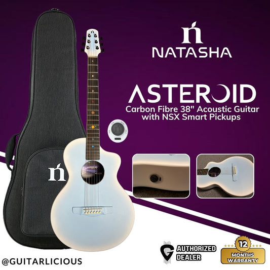 Natasha Asteroid 38" Acoustic Guitar NSX Pickups - Blue Burst