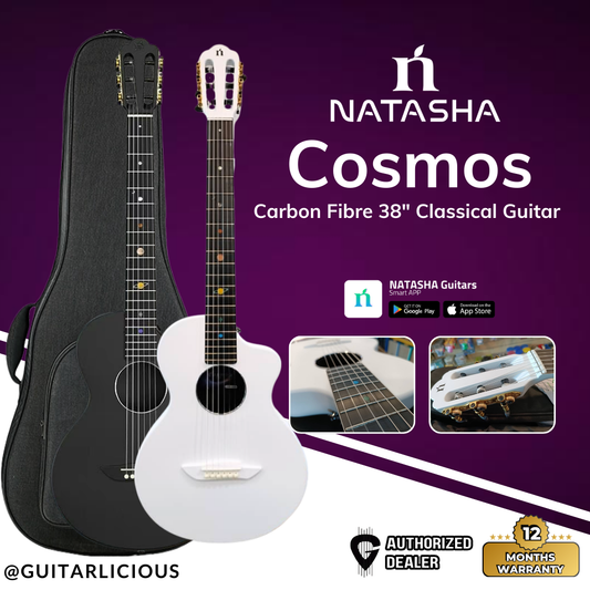 Natasha Cosmos Carbon Fibre 38" Classical Guitar with Bag