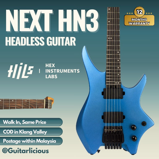 HILS NEXT Series Headless Guitar HN3 - Electric Blue