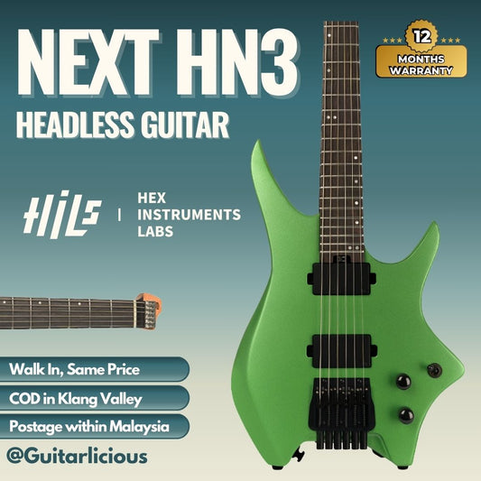 HILS NEXT Series Headless Guitar HN3 - Metallic Green