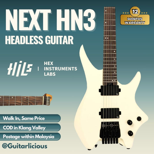 HILS NEXT Series Headless Guitar HN3 - Satin Ivory