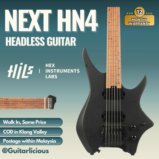 HILS NEXT Series Headless Guitar HN4 - Satin Black