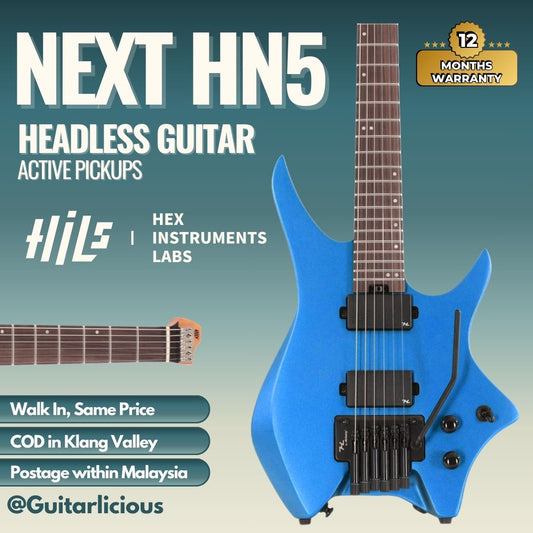 HILS NEXT Series Headless Guitar HN5 - Electric Blue