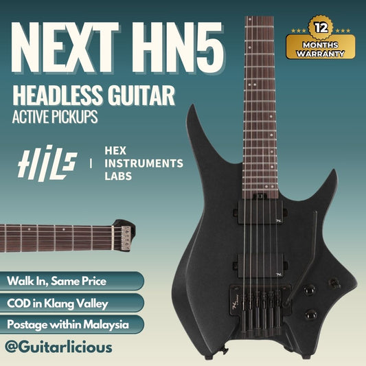 HILS NEXT Series Headless Guitar HN5 - Satin Black