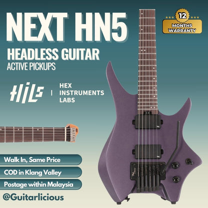 HILS NEXT Series Headless Guitar HN5 - Satin Metallic Deep Purple