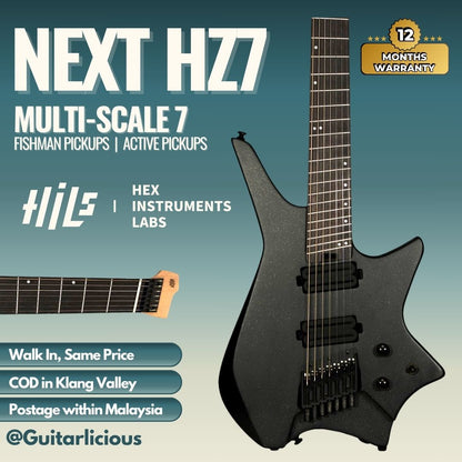 HILS HZ7 Headless Multi-Scale 7-String Electric Guitar