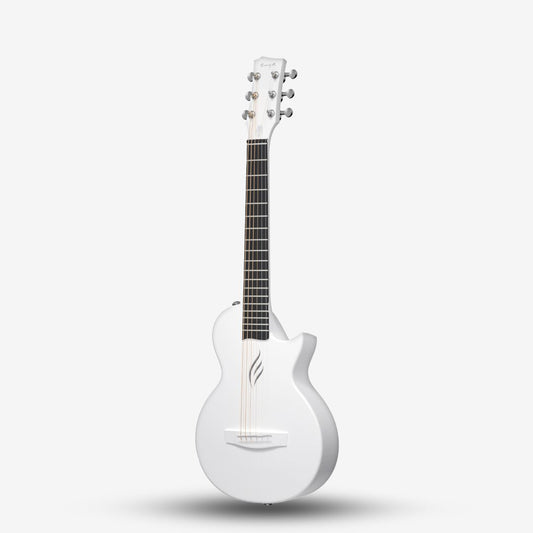 Enya Nova Go Mini Carbon Fiber Acoustic Guitar 32 inch (1/4) Size Travel Acoustic Guitars for Kids & Adults - White , WH