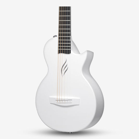 Enya Nova Go Mini Carbon Fiber Acoustic Guitar 32 inch (1/4) Size Travel Acoustic Guitars for Kids & Adults - White , WH