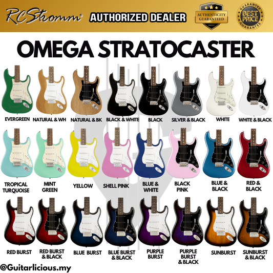 Omega Series Stratocaster Electric Guitar with SSS Pick Up & Tremolo ( Rainbow Color )