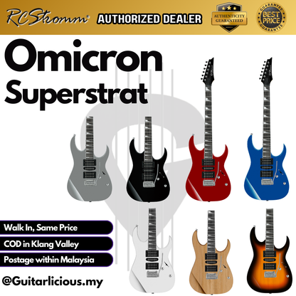 OMICRON Series Superstrat Electric Guitar with Tremolo (HSH) Pick Up (RCStromm / KG19)