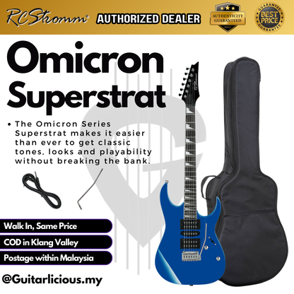 OMICRON Series Superstrat Electric Guitar with Tremolo (HSH) Pick Up (RCStromm / KG19)