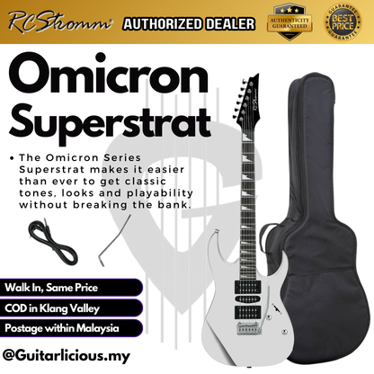 OMICRON Series Superstrat Electric Guitar with Tremolo (HSH) Pick Up (RCStromm / KG19)