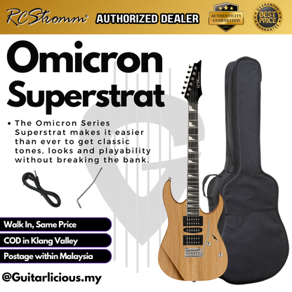 OMICRON Series Superstrat Electric Guitar with Tremolo (HSH) Pick Up (RCStromm / KG19)