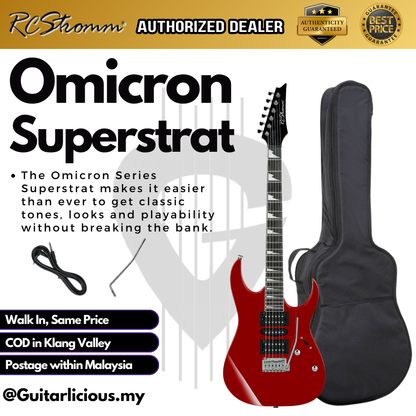 OMICRON Series Superstrat Electric Guitar with Tremolo (HSH) Pick Up (RCStromm / KG19)