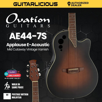 Ovation Applause E-Acoustic Guitar AE44II Mid Cutaway Vintage Varnish