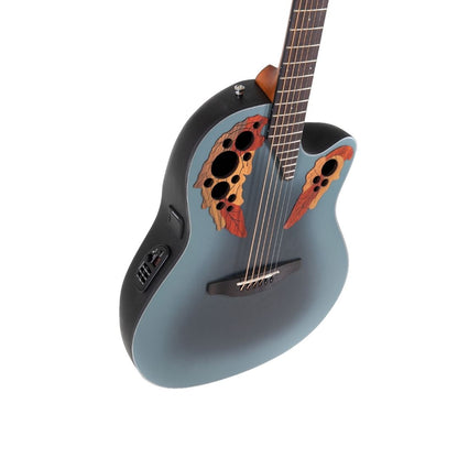Ovation E-Acoustic Guitar Celebrity Elite Mid Cutaway Reverse Blue Burst