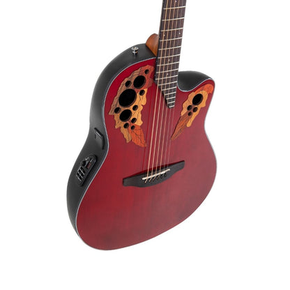 Ovation E-Acoustic Guitar Celebrity Elite Mid Cutaway Ruby Red